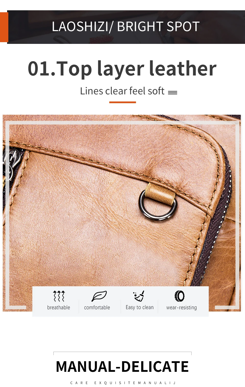 Genuine Leather Mens Crossbody Messenger Bag - Small Designer Shoulder Bag