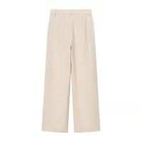 EDSA Women Straight Long Trouers High Waist with Belt Loops Solid Color Wide Leg Long Pants - Image 3