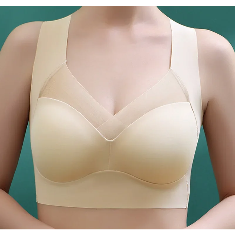 

High-quality Sexy Push Up Back Women's Bra Without Steel Ring Breathable Comfortable Anti-Walking Seamless Bra Sleep Underwear