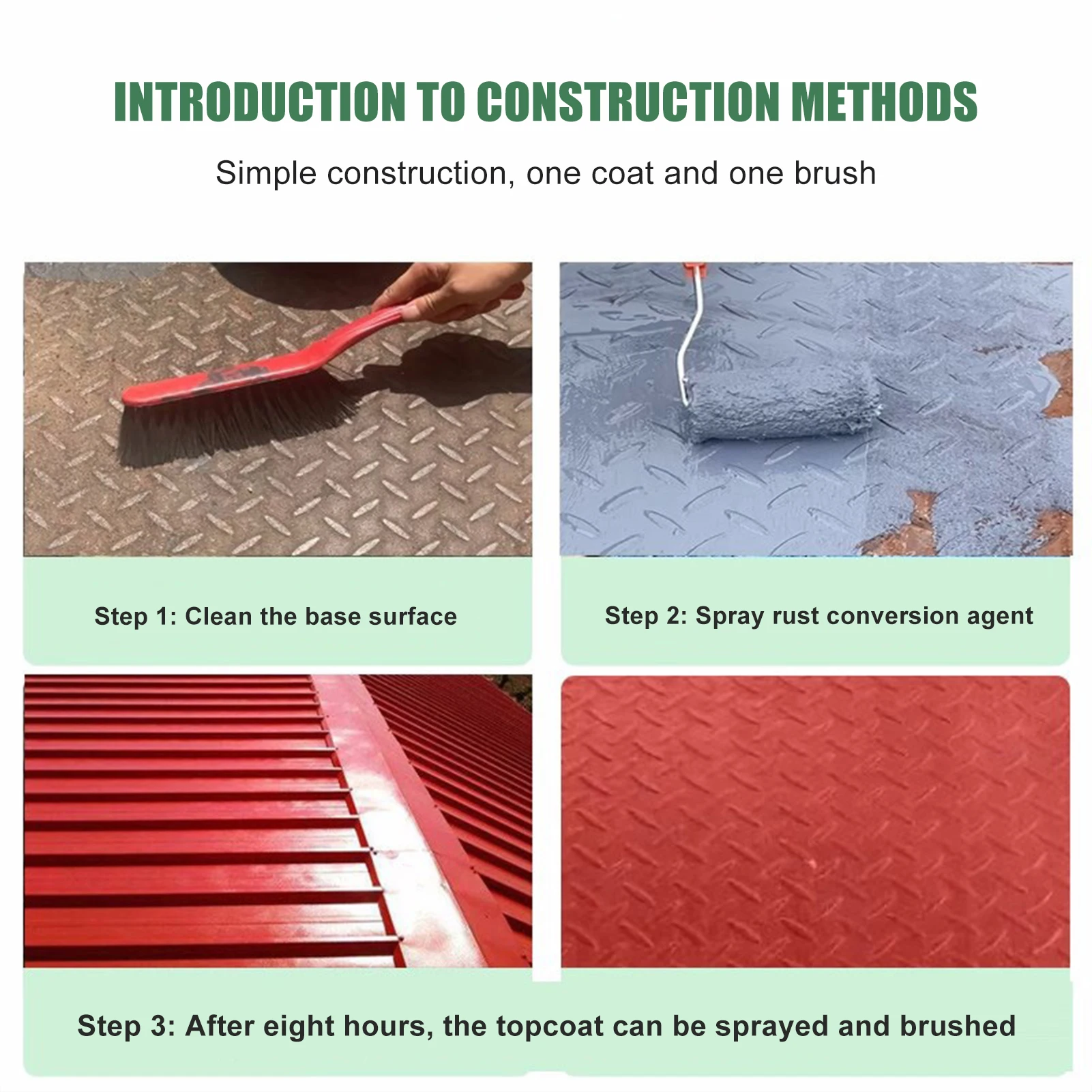 Non-Corrosive Rust Removers good Adhesion Deep Conversion Rust Remover for Fences Taps Colorful Steel Tiles