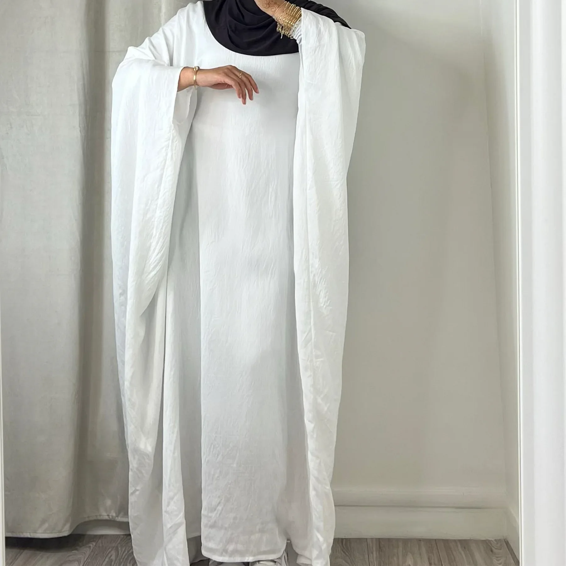 Eid Abaya for Women Butterfly Sleeve Muslim Hijab Dress Inside Belt Party Dresses Dubai Turkey Modest Ramadan Islamic Clothing