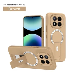 Luxury Invisible Stand Magnetic Case with Wireless Charging and Anti - Fall Protection - Redmi Note 14 4G (Global) (BW)