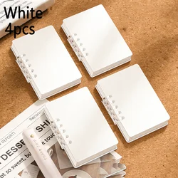 Compact Spiral - Bound Pocket Notebooks, Set of 4 - Portable Loose - Leaf Planners (White 4pcs)