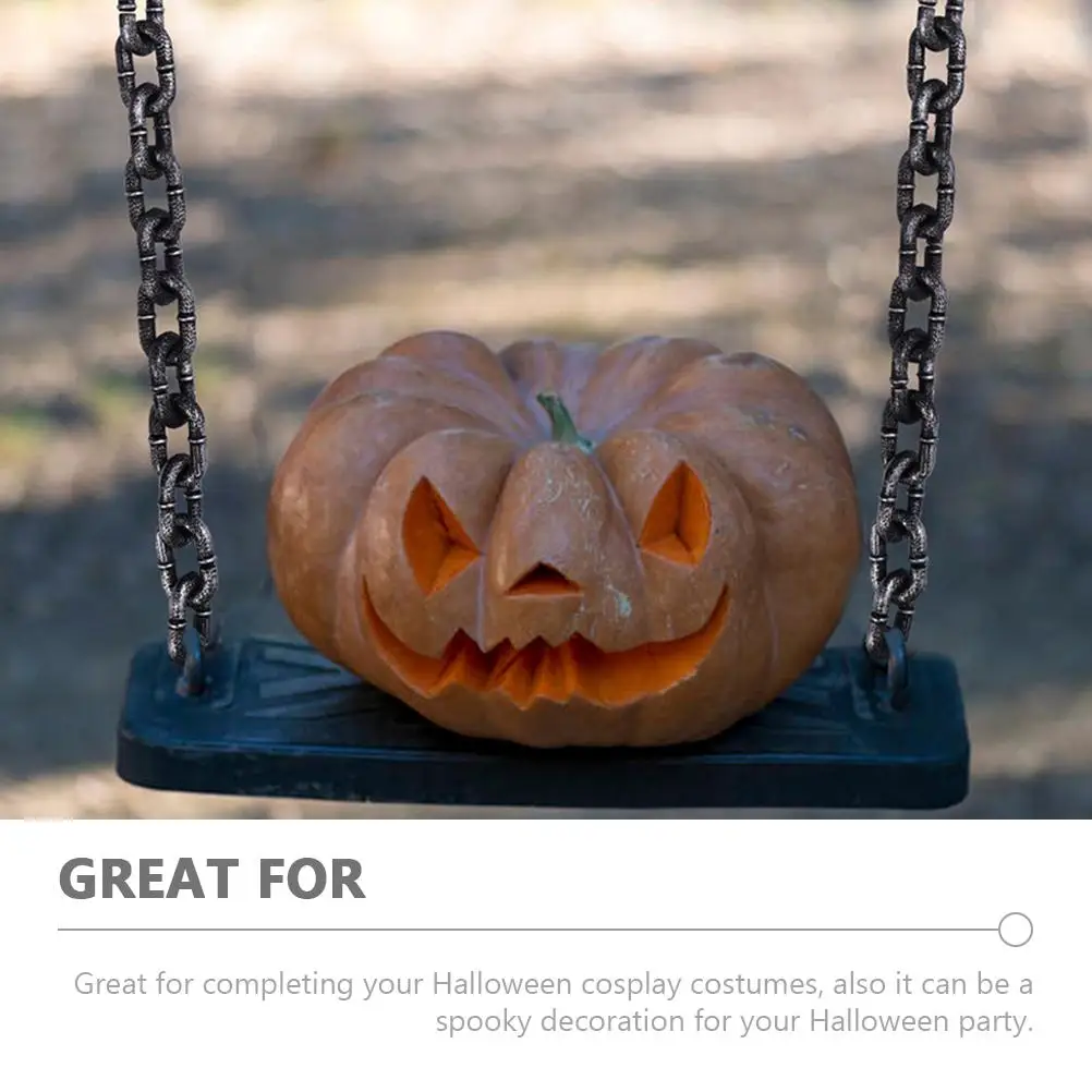 2 Pcs Simulation Chain Fake Links Prop Halloween Decor Props Cosplay Plastic Outdoor Costume 2