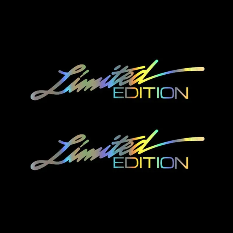 2PCS 16*4cm Creative Motorcycle Sticker LIMITED EDITION Fashion Auto Body Glass Decoration Reflective Laser Decal