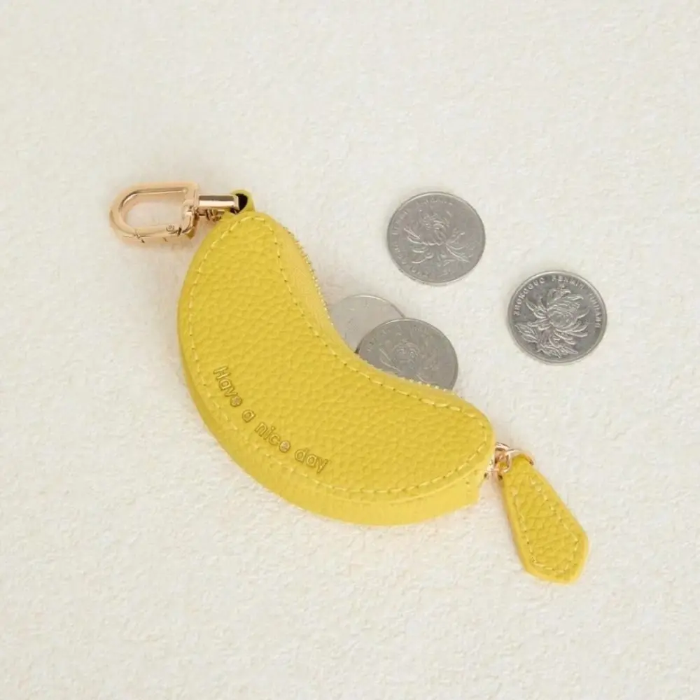 Funny Fruit Banana Shape Coin Purse Mini Key Bag Wallet Keychain Headphone Bag Multifunctional Bag Pendant Gift