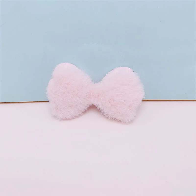 20pcs 6*4,5 cm pelzigen Filz Bowknot gepolsterte Applikationen für Baby Socken Hut Nähen DIY Kopf bedeckung Zubehör Patches – Detail 8