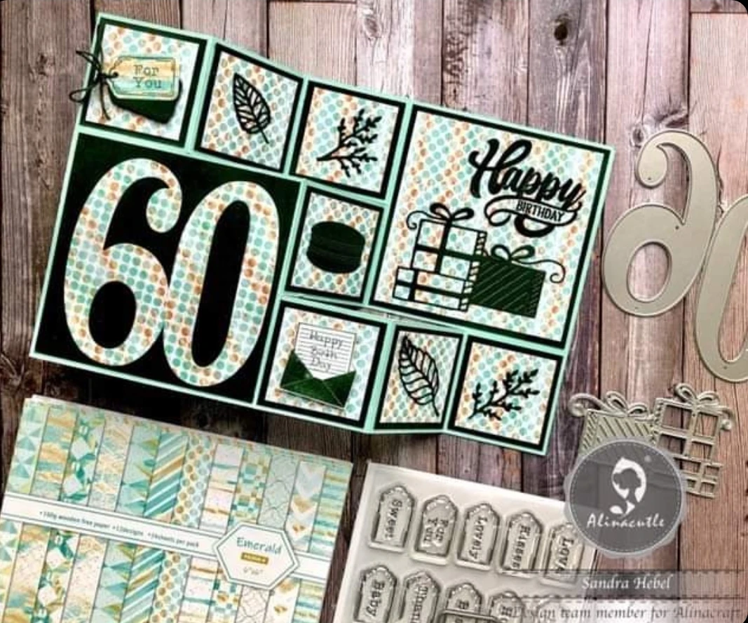 Clear Stamps Alinacutle CLEAR STAMP with Matched Die Cut Happy Birthday DIY Card Scrapbooking Paper Craft Rubber Transparent Silicon Stamps