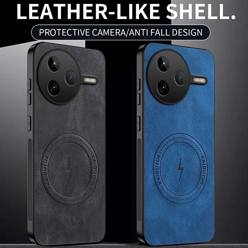 Luxury Magnetic Leather Magsafe Shockproof Case - Premium Plain Protection Cover