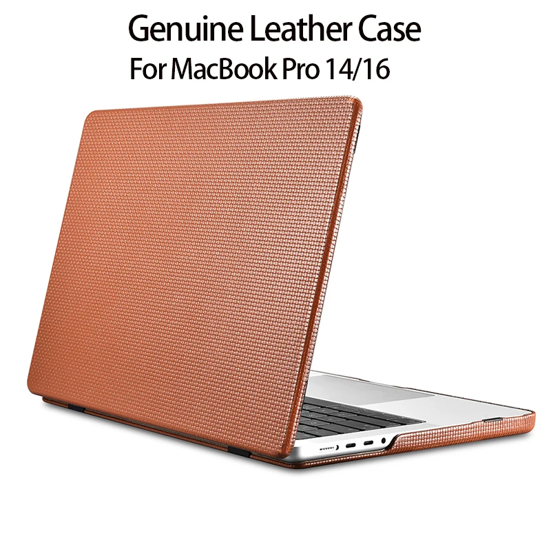 Capa de Laptop de Couro Genuíno Capa para Macbook Pro 14 A2442 A2779 Macbook Pro 16 2023 A2485 A2780 A2991