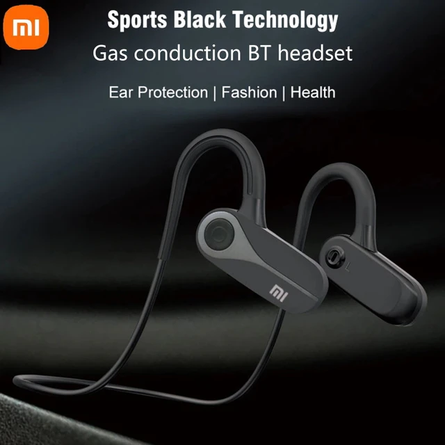 Auriculares deportivos Bluetooth de conducción ósea de oreja abierta,  auriculares inalámbricos de alta calidad con micrófono dual integrado que