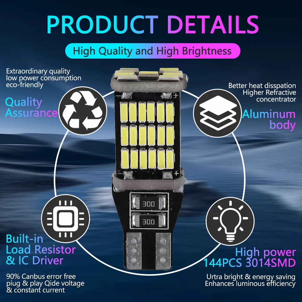 รูปสินค้า หลอดไฟ LED สว่างแรง 1200LM สำหรับรถยนต์ย้อนกลับ