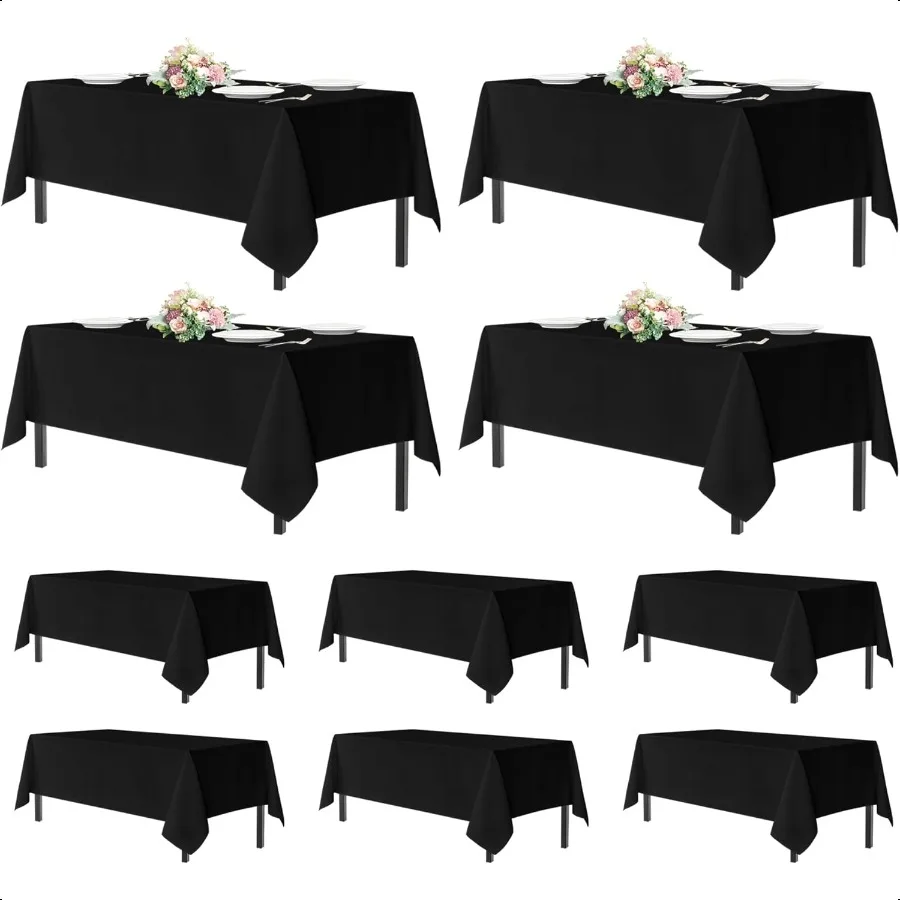 Washable Black Tablecloths for Rectangular Tables