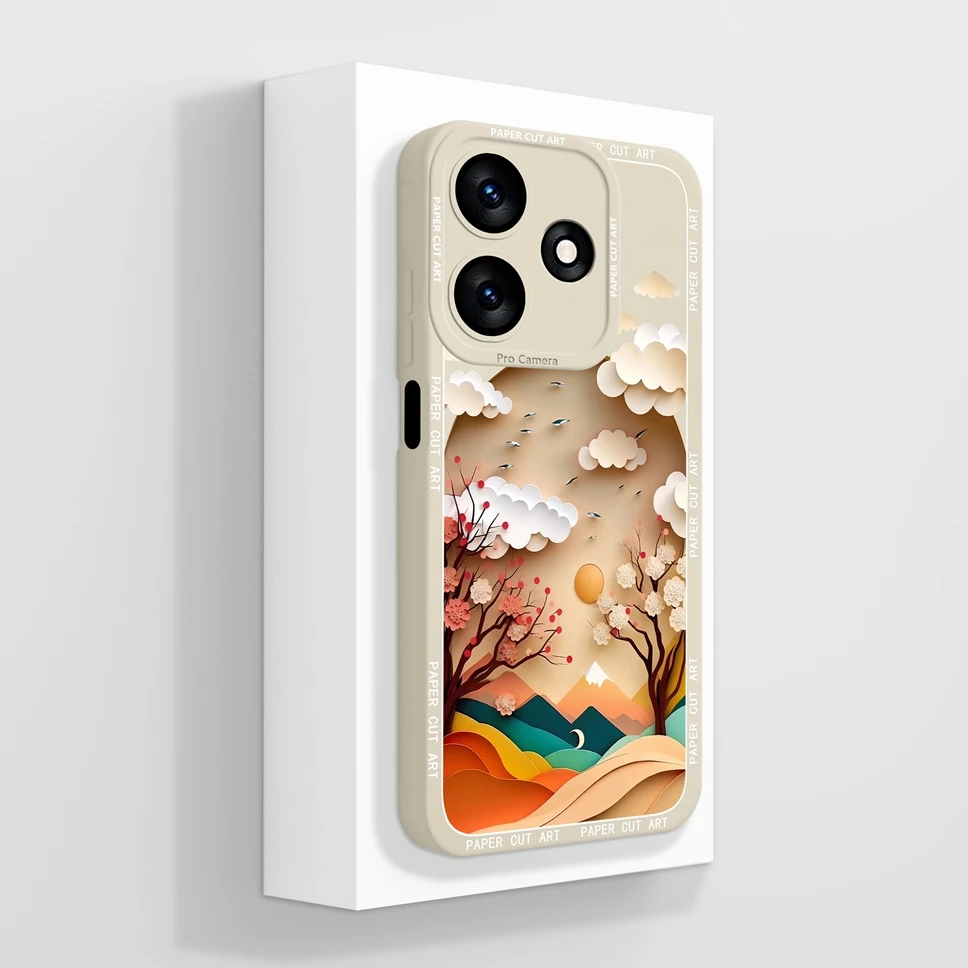 Cute Flower Smooth Liquid Back Phone Case - Stylish Protective Cover