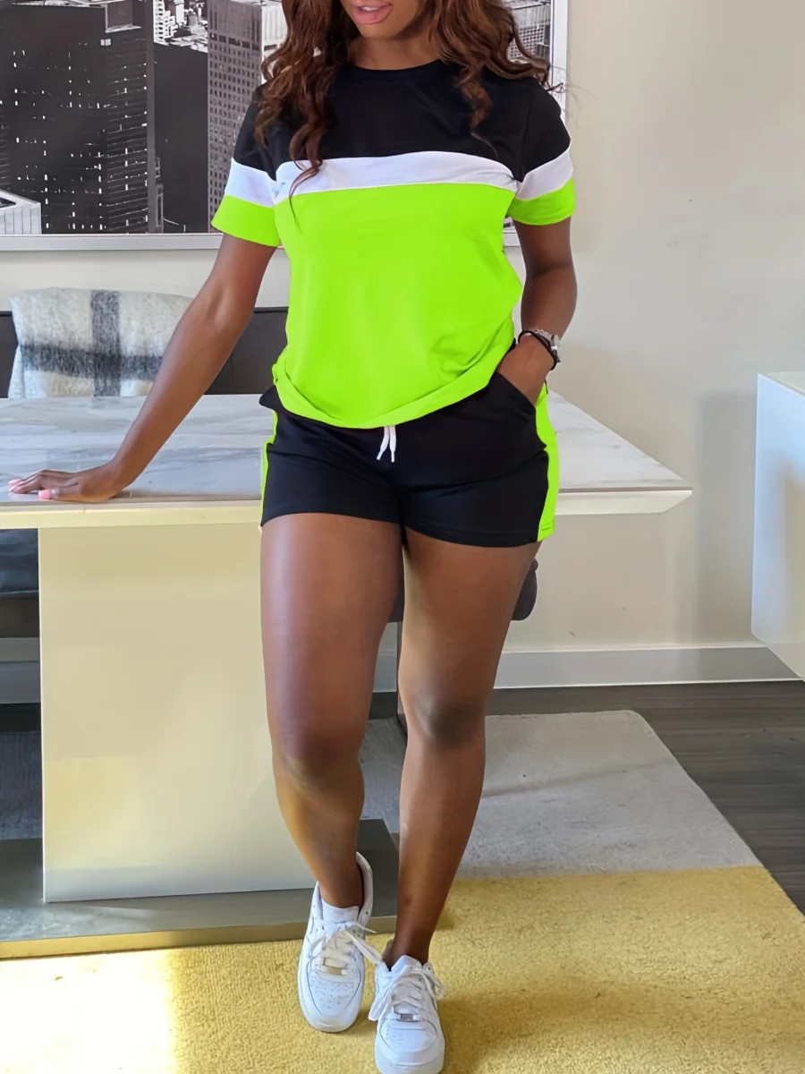 Summer Shorts Set 2025 Women's Two Piece Sets Short Sleeve T-Shirts Top