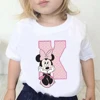 Custom Name Letter Combination Children Cartoon T-shirt Disney Minnie Mouse Font A B C D E F G Short Sleeve Kids Tshirt 4