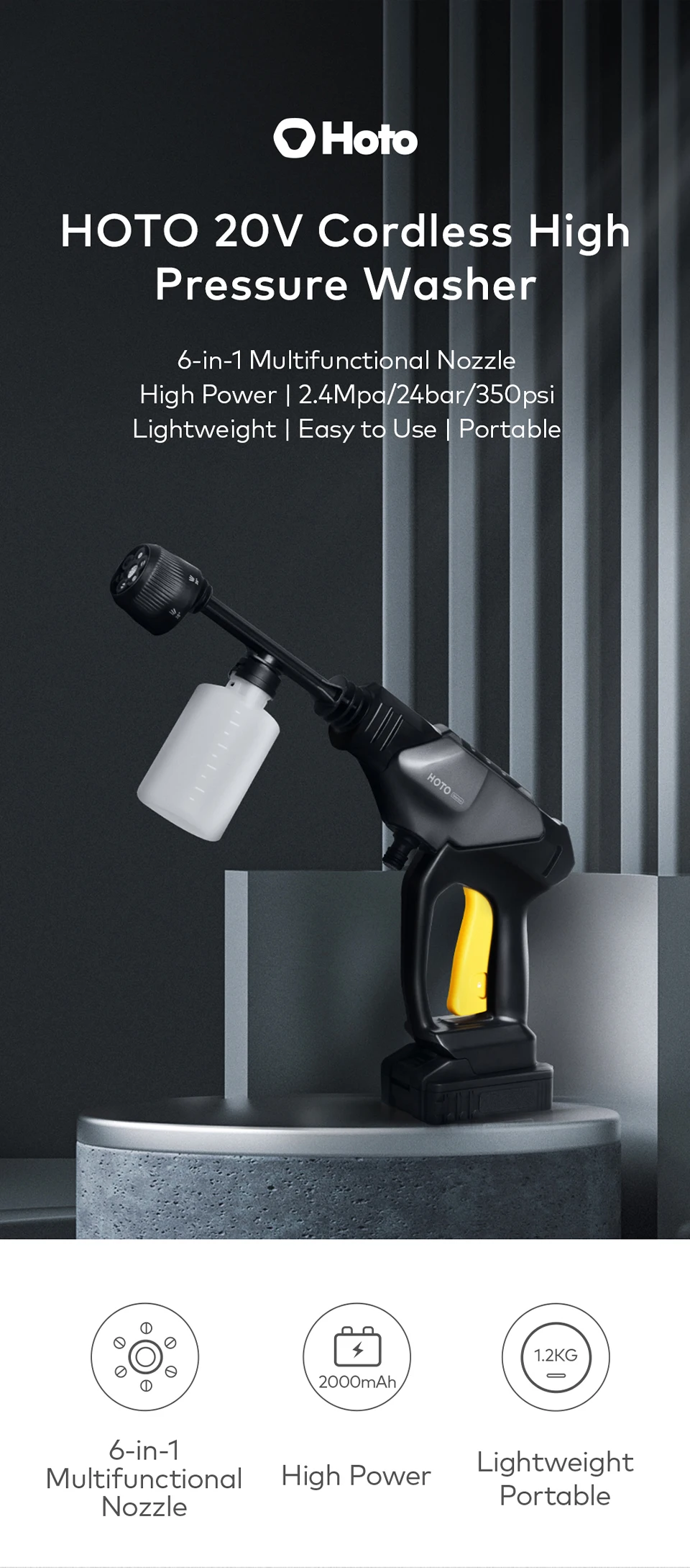 Мойка Автомобильная Xiaomi аккумуляторная, 20 в, с водяным насосом ...