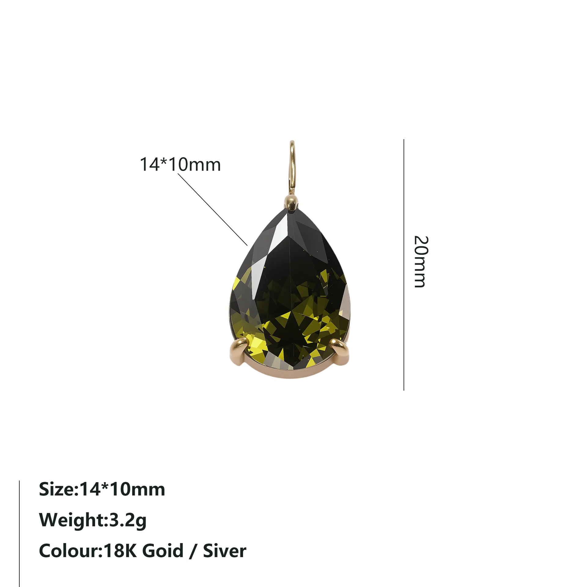 Wassertropfen-Geburtsstein-Anhänger 10MM Zirkonia Edelstahl Geburtsstein-Halskette Rollenspiel-Schmuck DIY-Anhänger – Detail 7