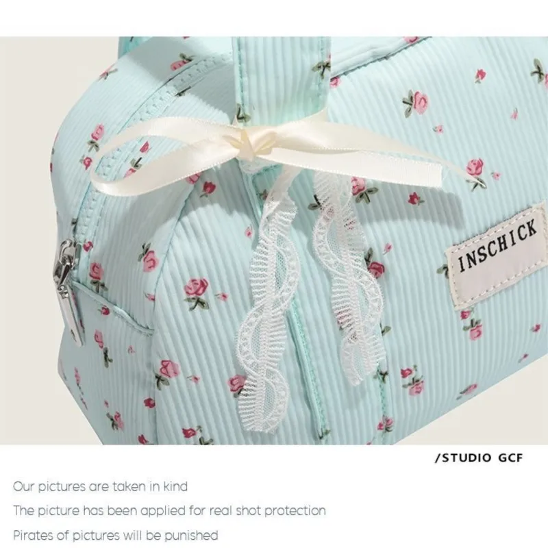 JIAERDI Fairy Core Floral Canvas Handbag Tote Bag Wallet Women New Large Capacity Shoulder Bags Ladies Vintage Y2k Bag Aesthetic