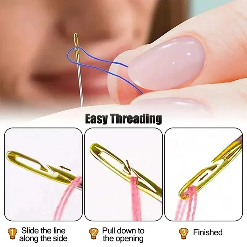 Description Picture 5 of item12PCS Side Holes Blind Needles Sewing Stainless Steel Elderly Needle Household DIY Jewelry Beading Threading Apparel Needles