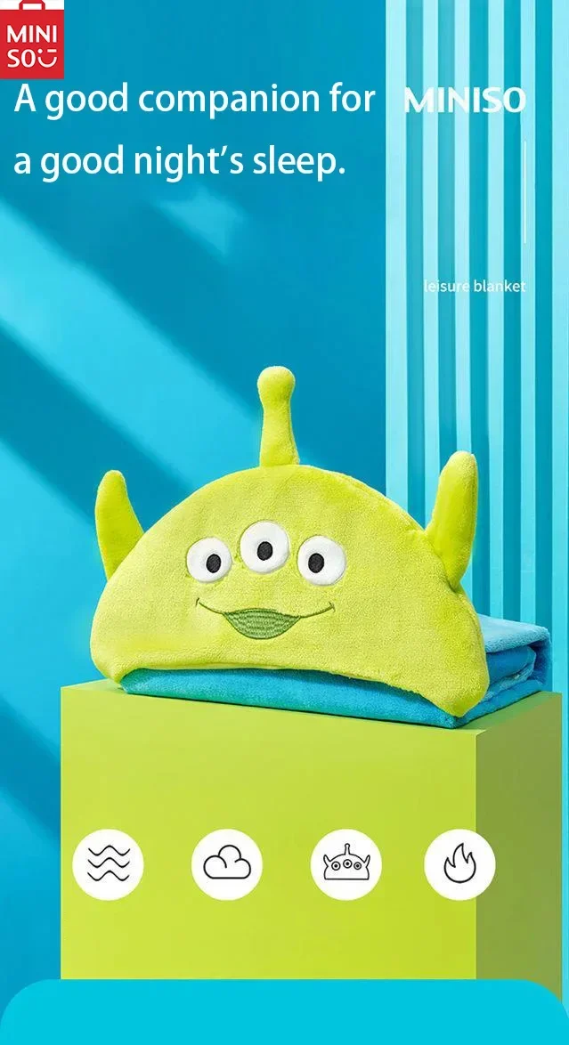 

MINISO диснеевское одеяло для отдыха с тремя глазами, утолщенное теплое одеяло, одеяло для отдыха, ткани удобные и приятные для кожи