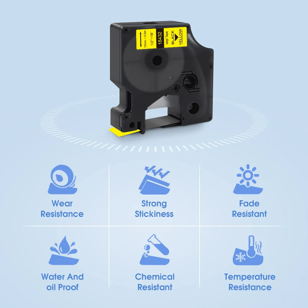 Nastri Dymo 18444 Industriali D1 - 12mm X 5.5m, Nero Su Bianco, Per Etichettatrici - Foto 10