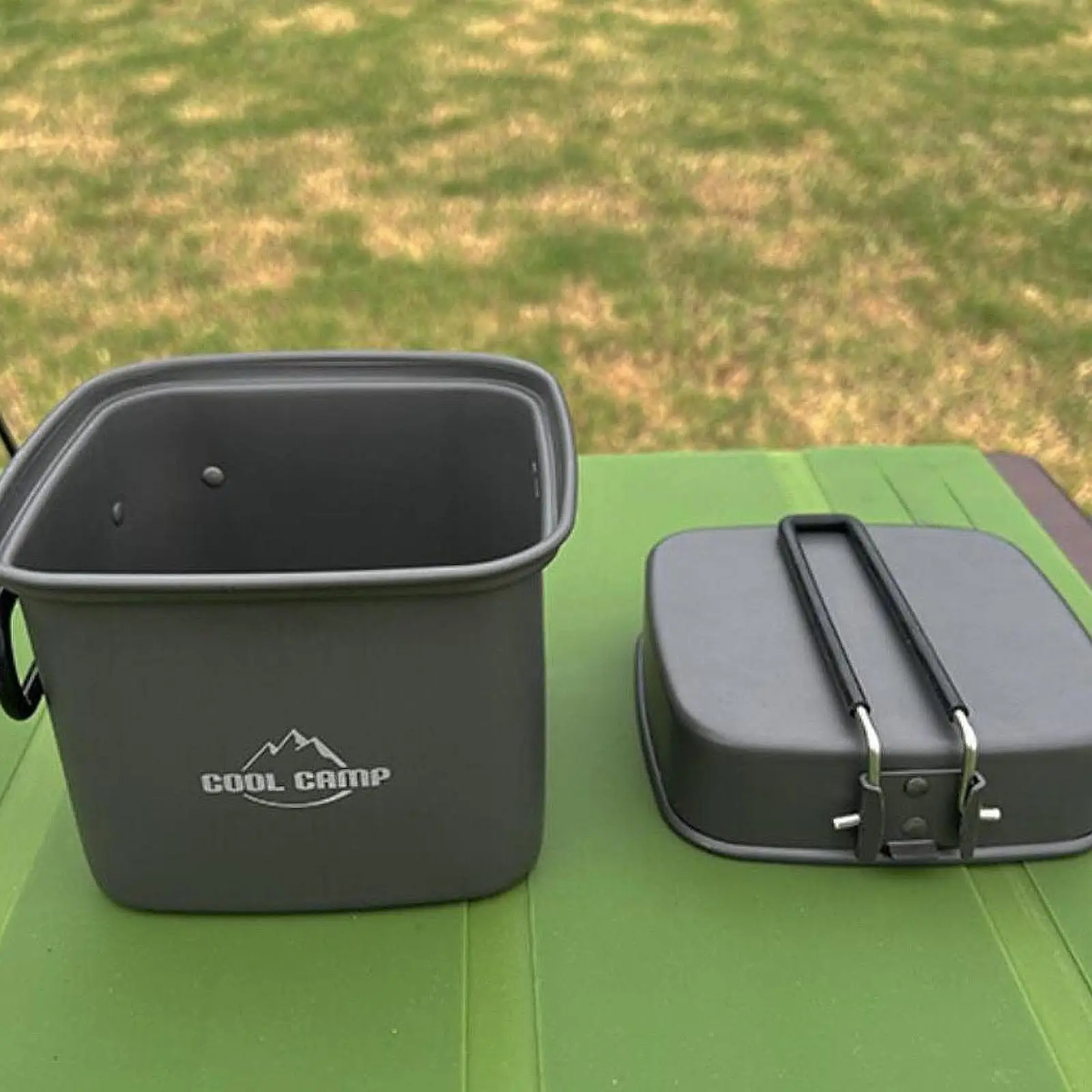 Camping Cookware Mess Kit Non Stick Hiking BBQ Backpacking Lightweight with Folding Handles Camp Practical Outdoor Cooking Gear