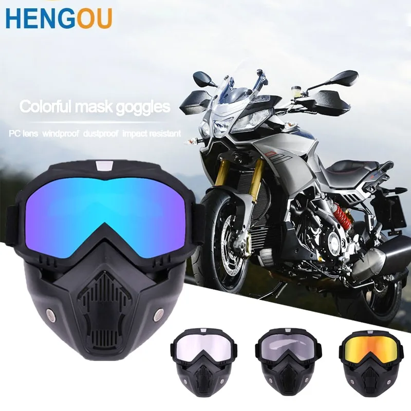 

Винтажные очки для мотокросса, регулируемые пылезащитные дышащие мотоциклетные очки для внедорожного мотоцикла, защитные очки на все лицо