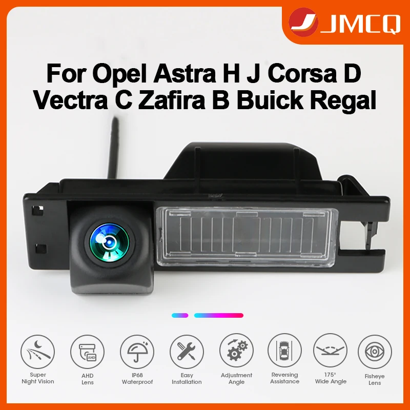 JMCQ AHD 1080P 175 ° Obiettivo Fisheye per fotocamera posteriore per auto con staffa per Opel Astra H J Corsa D Meriva A Vectra C Zafira Insignia