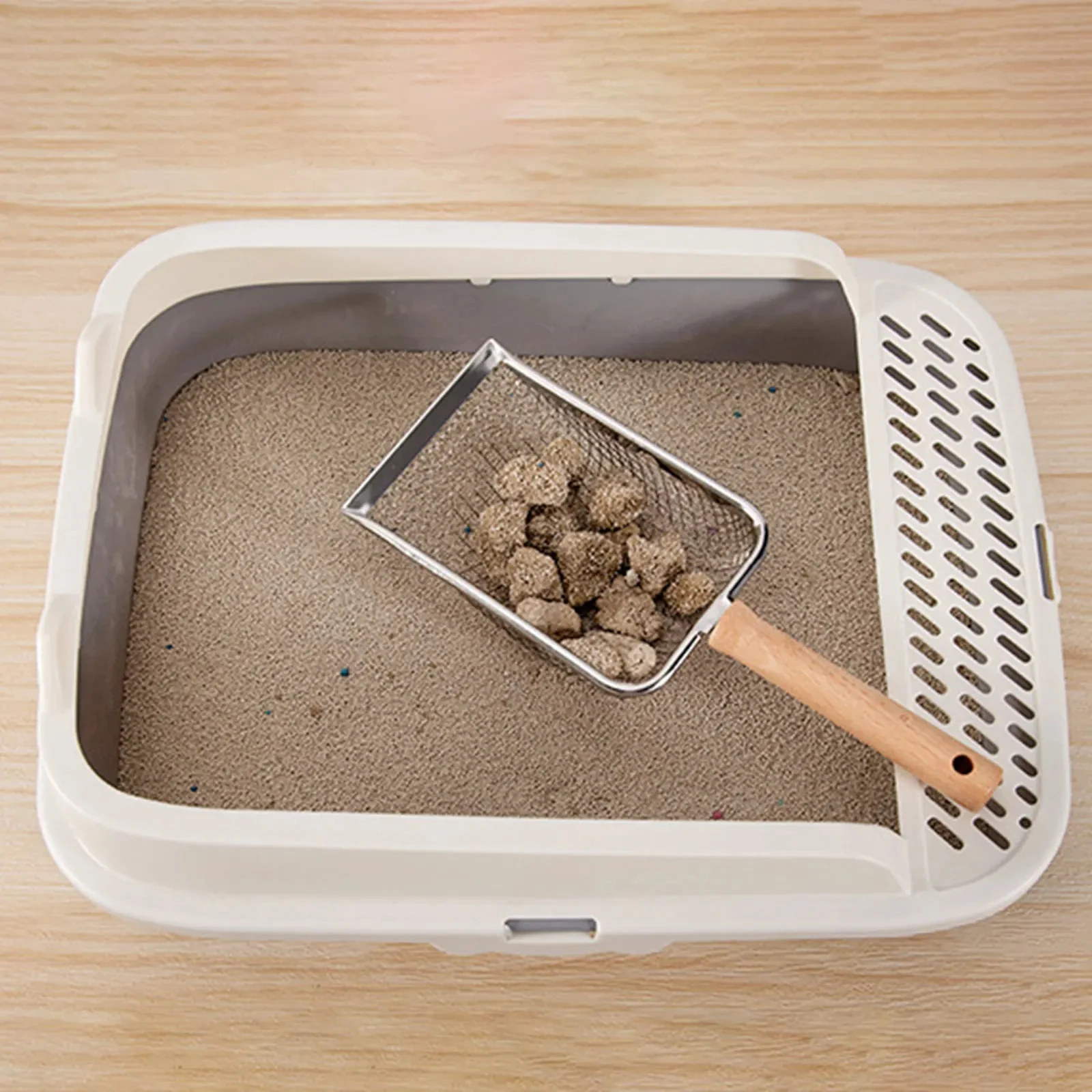 Cat Litter Shovel Large Fine Poop Shovel Artifact Multigrain Large Hole Bentonite Mesh Cat Pet Tool Stainless Steel