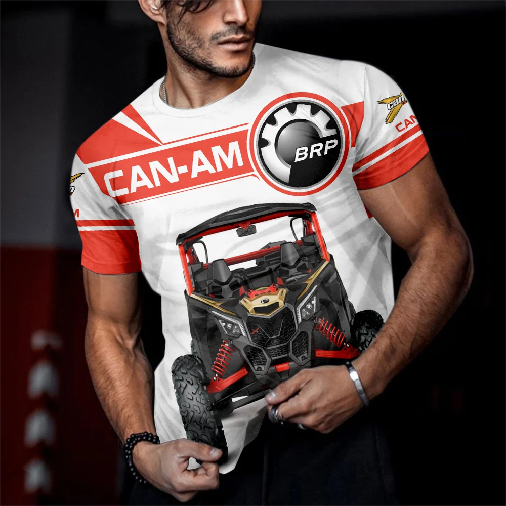 

2023 Summer New Brand Top BRP Motorcycle Men's Pullover Cool Racing 3D Short Sleeve Fashion Casual Sportswear Free Package