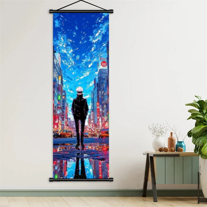 Jujutsu Kaisen Gojo Satoru Fabric Wall Art Scroll for Bedroom or Gaming Room Decor