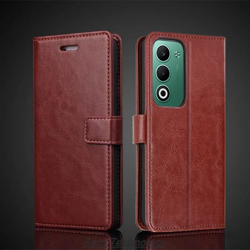 Elegantly Crafted PU Leather Flip Cover Wallet Case - Retro Card Holder Design