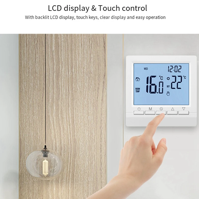 1 Set Wall Mounted Heating Thermostat For Boilers Weekly Programmable Thermostat