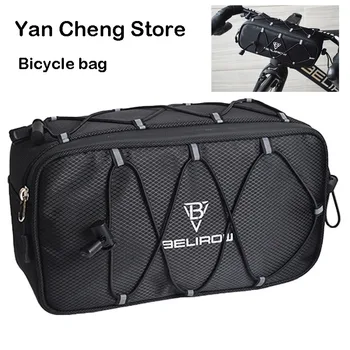 Borsa da manubrio per bicicletta da 2,1/4,3 litri Borsa da tubo anteriore di grande capacità Borsa da cestino Accessori da ciclismo per bici pieghevole MTB