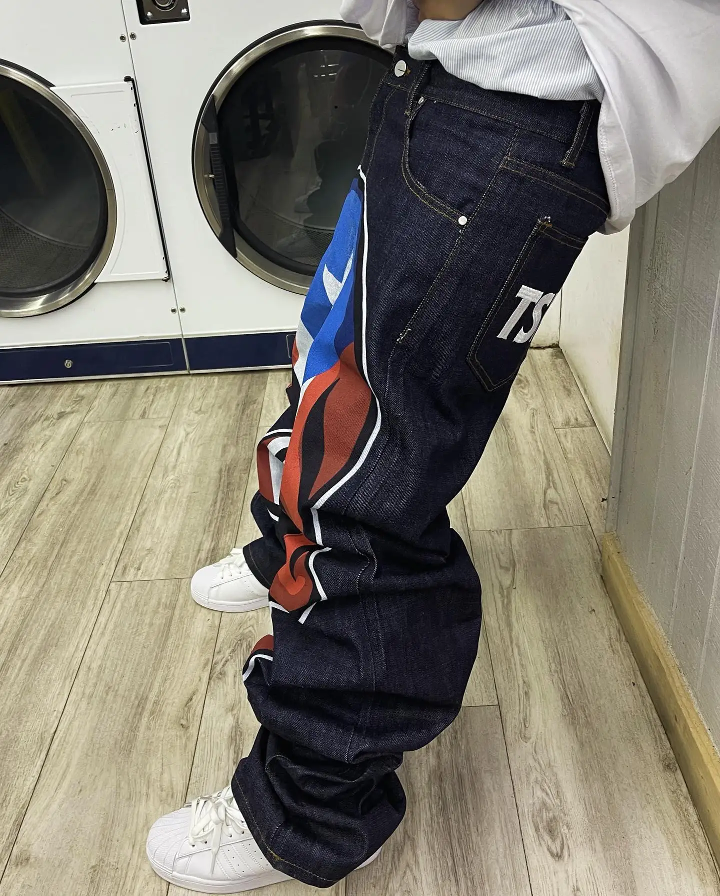 Baggy Jeans Met Skeleton Print - Vintage High Waist Wide Leg Y2K Streetwear Voor Dames En Heren