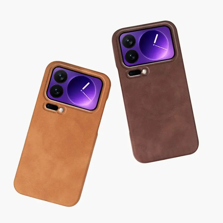 Retro Sheepskin Leather Magnetic Shockproof Matte Case with Magsafe Compatibility