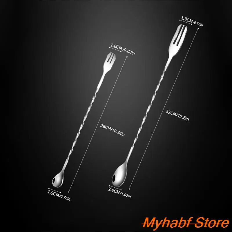 Creative Long Spiral Handle Cocktail Stirring Spoon Stainless Steel Whisky Wine Mixing Spoon Shaker Cocktail Stirrer Bar Tools
