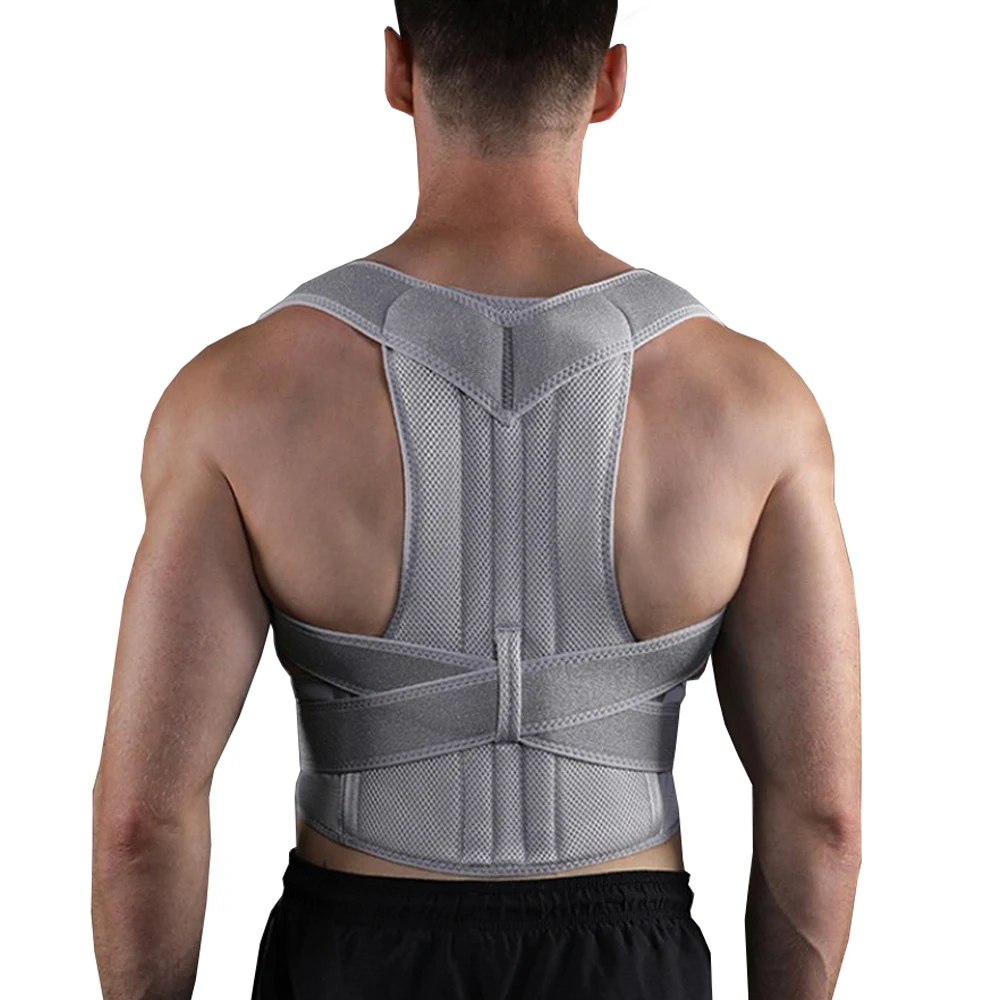 

Silver Slouching Corrective Shoulder Orthopedic Spine Back Brace Support Scoliosis Pain Relief Posture Corrector Belt Men Women