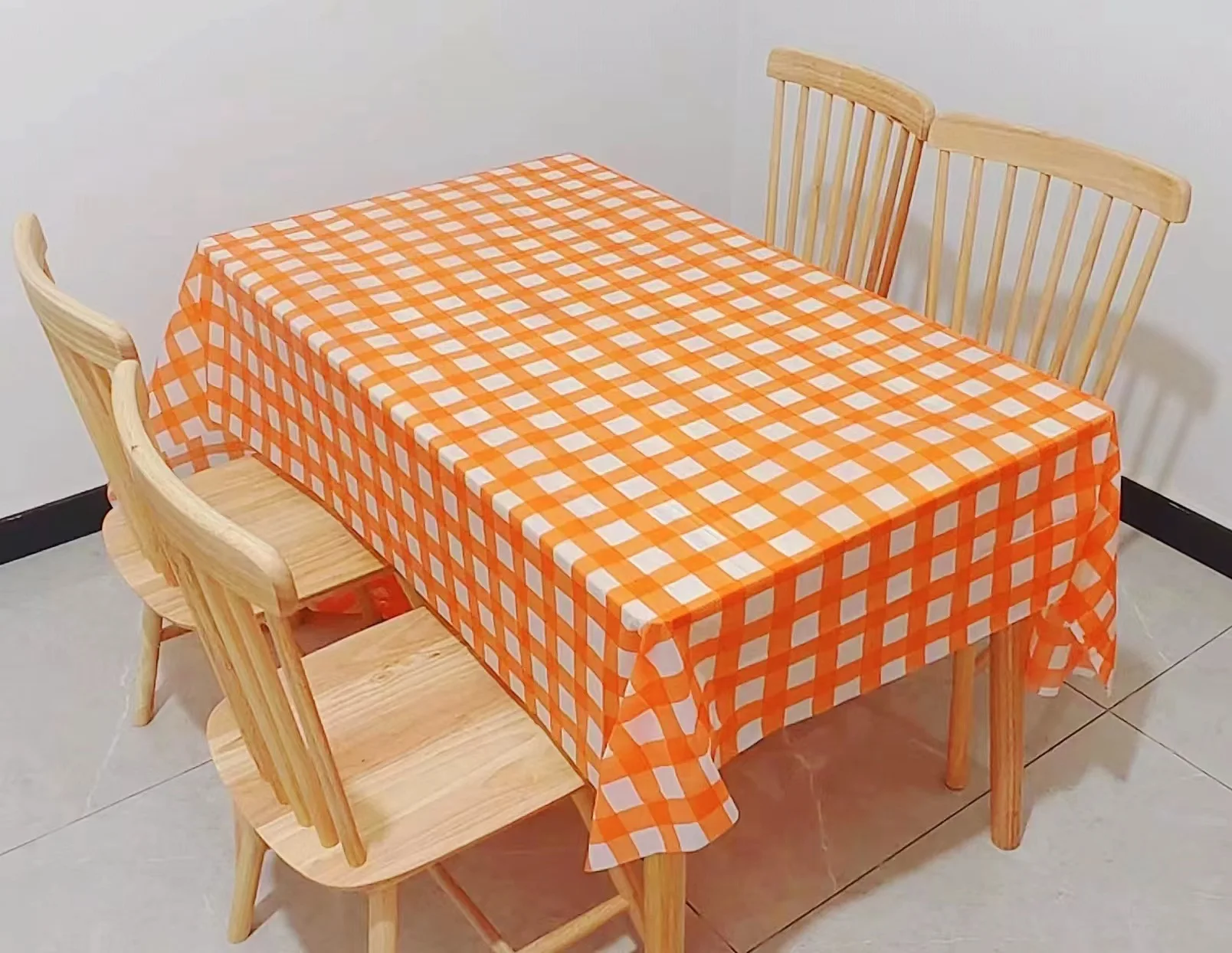 

Waterproof decorative oil-proof gingham table cloth household yellow