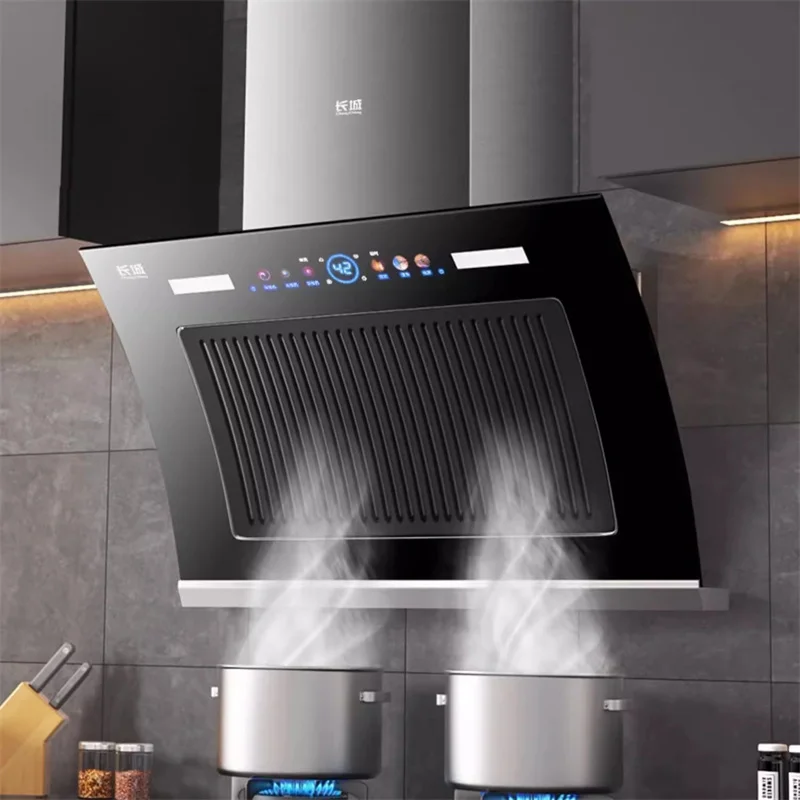 75/80/90cm Range Hood Kitchen Double Motor Large Suction Range Hood Rental Room Ventilator Side Suction Kitchen Exhaust