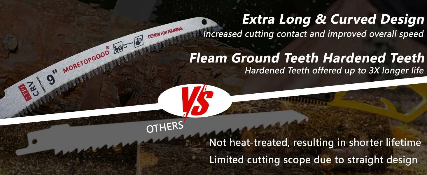 3PCS 7T Arc Edge Reciprocating Saw Blade, Japanese Teeth with Curved Edge Wood Pruning Saw Blades for Tree Trimming