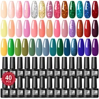 Coscelia 80/40Pcs Nail Glitter Color Gel Polish Set Sparkly Semi Permanent Hybrid Nail Art Varnish Manicure Kits Nails Supplies 2