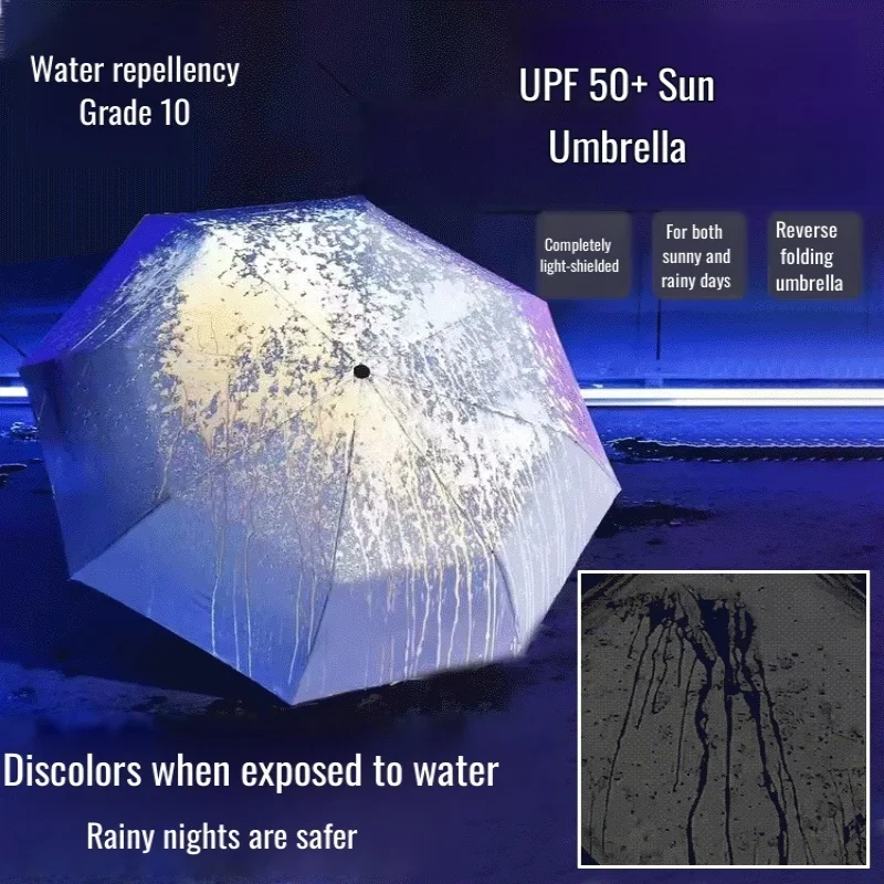 학생 자외선 차단 접이식 우산, 대형 접이식 우산, 물 반사, 레이저 접이식 우산