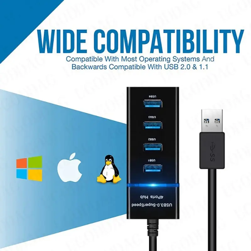 Velocidade Portas Hub Usb 3.0 Adaptador Expansor Cabo Multiport Usb Splitter para Laptop Macbook Desktop Notebook Adaptador Usb Hub Alta - Imagem 5