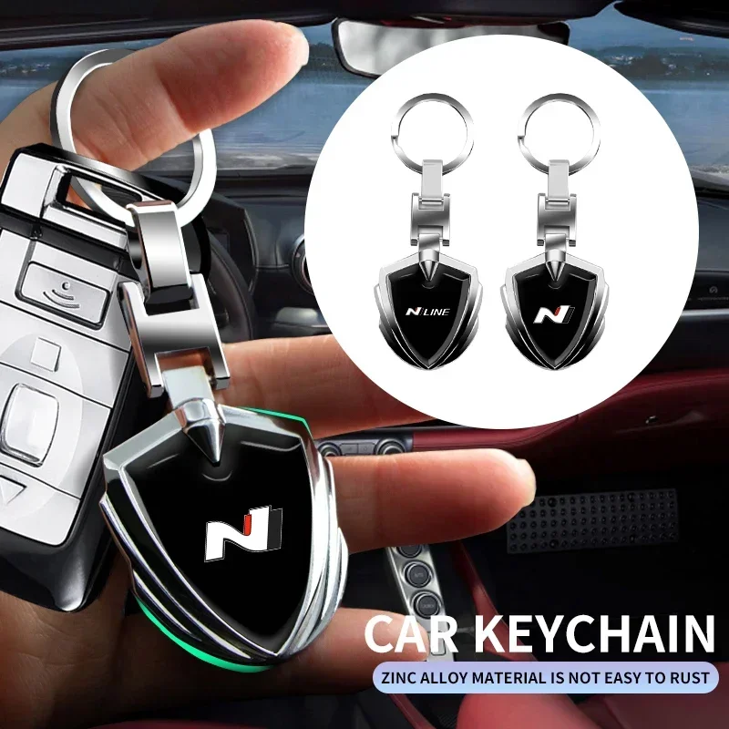 N Line Logo Car Metal Alluminio Badge Portachiavi Portachiavi Per Hyundai I30 Sonata Accent Tucson Elantra Veloster Kona Tucson Azera