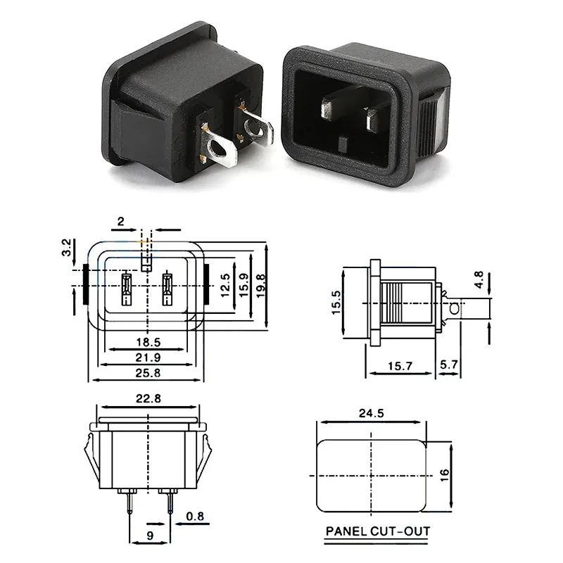 B type car refrigerator Dc power supply plug socket interface Universal B word mouth refrigerator female socket for Electrical Socket Power Socket