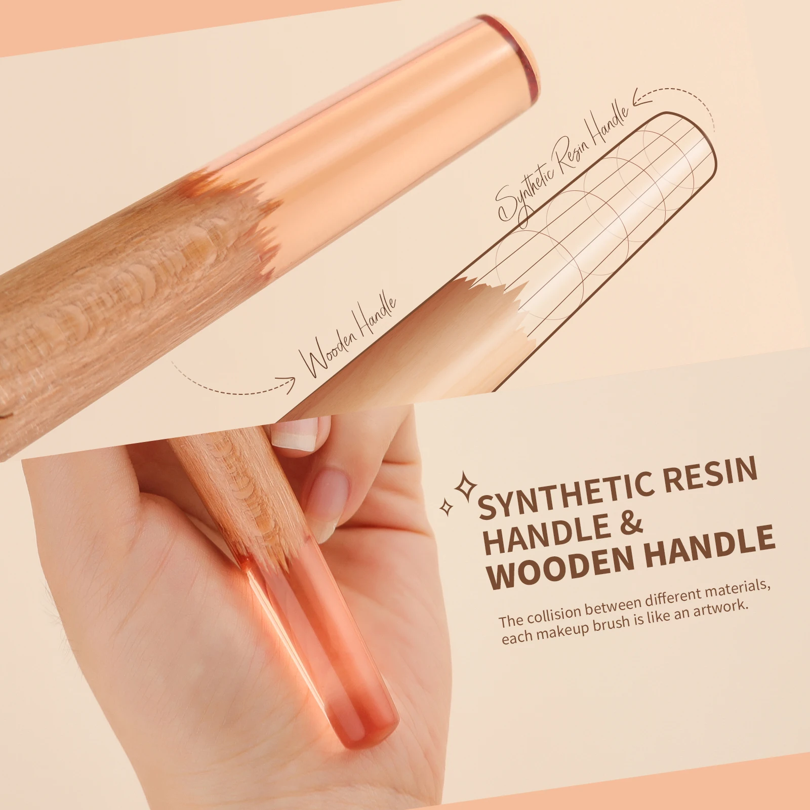 makeup brush set wooden handles eco friendly