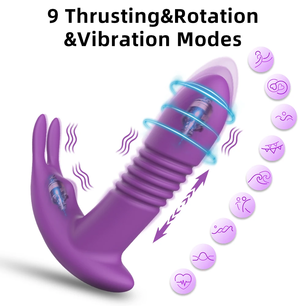 Female Sex Toys Bluetooth Thrusting Vibrator for Women APP Rotating Telescopic Dildo Remote Control G Spot Massage Clitoris Stimulator