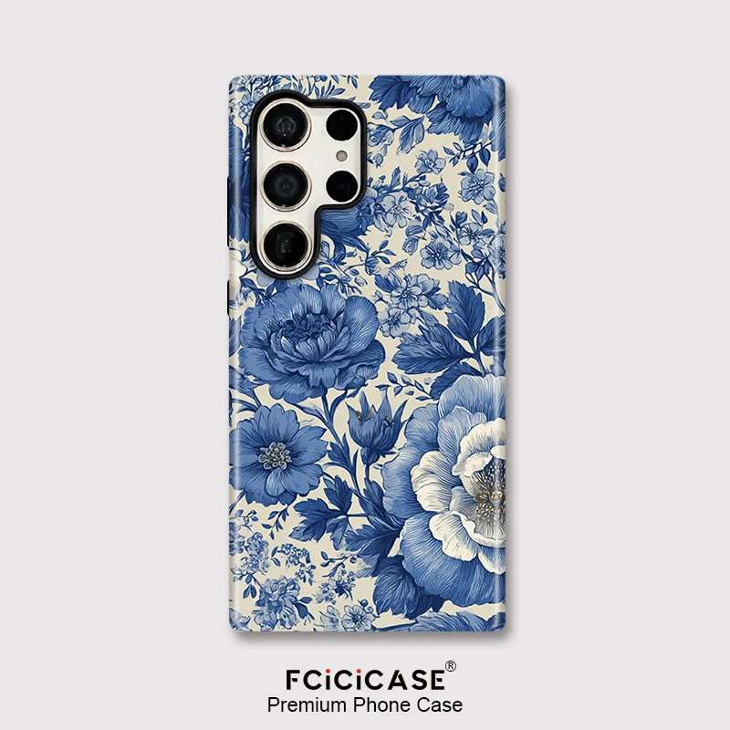 Floral Pattern Shockproof Matte Phone Case with Acrylic Back